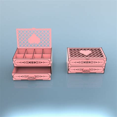 Chest of Drawers Laser Cut File, Desktop Organizer, Jewelry Box, Wooden ...