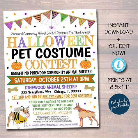 Halloween Pet Costume Contest Flyer | TidyLady Printables