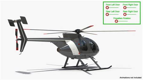 Utility civilian helicopter rigged 3D model - TurboSquid 1713105