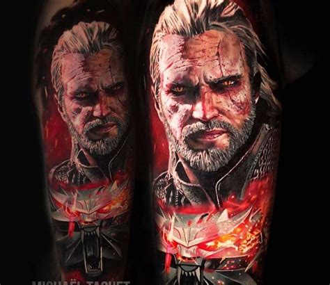 Geralt of Rivia tattoo by Michael Taguet | Post 26617 | Hyper realistic ...