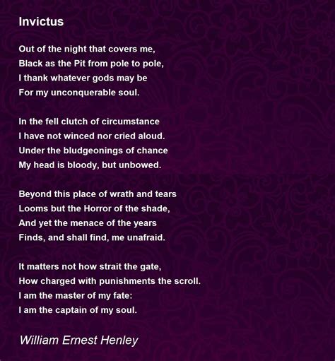 Invictus Poem by William Ernest Henley - Poem Hunter