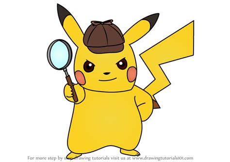 Learn How to Draw Detective Pikachu from Detective Pikachu (Detective Pikachu) Step by Step ...