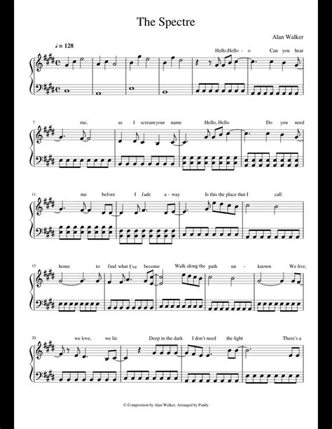 Alan Walker - The Spectre (piano) sheet music for Piano download free ...