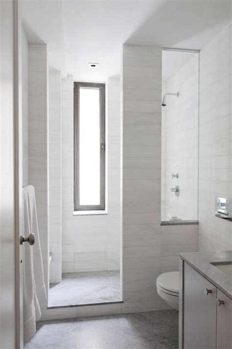 Wonderful Long Narrow Bathroom Ideas 022 | Small bathroom with shower, Window in shower ...