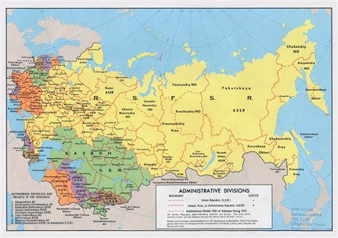 Large administrative divisions map of Soviet Union – 1974 | Vidiani.com ...