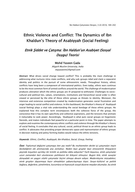 (PDF) Ethnic Violence and Conflict: The Dynamics of Ibn Khaldun’s ...