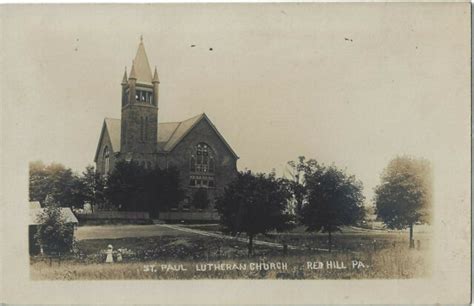 RED HILL, PA. * RPPC * ST. PAUL LUTHERAN CHURCH * UNPOSTED | eBay