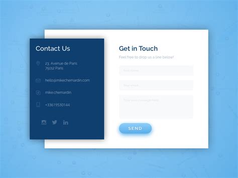 Daily UI 028 - Contact Us by Mike Chemardin on Dribbble