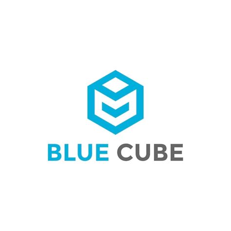 Premium Vector | Blue Cube Logo Design Template