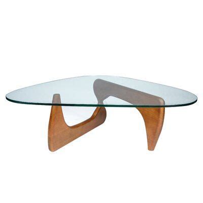 Modern Glass Coffee Table, Walnut Coffee Table, Glass Table, Triangle Coffee Table, Mid Century ...