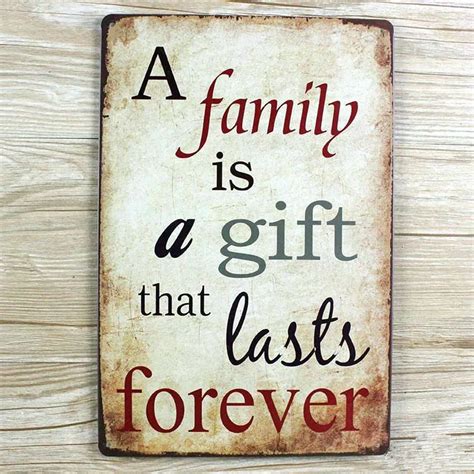 Retro poster family forever wall sticker Metal Tin signs wall art decor bar home coffee 20*30CM ...