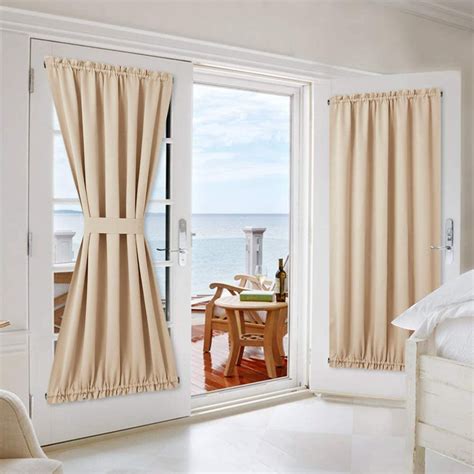 Blackout Front Door Curtain, Grey Curtains Thermal Insulated Sidelight ...