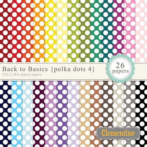 Polka dot digital paper 12x12, digital scrapbooking paper, royalty free ...