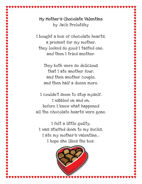 Literacy Minute: Valentine Poem Printable