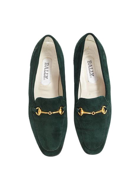 Louise Paris - BALLY Hunter green suede leather flat loafers Retail ...