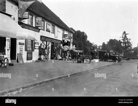 Shops and garage on the Oxford Road, by Old Mill, Denham ...