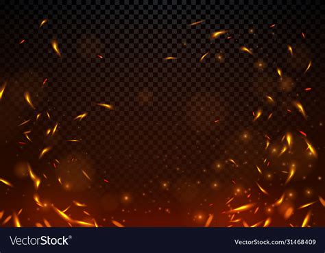 Fire sparks on transparent background Royalty Free Vector