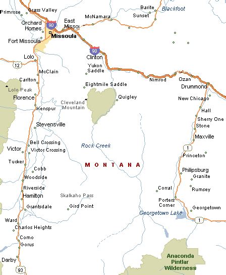 Montana Map: Rock Creek