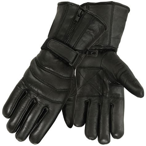 Mens Leather Motorcycle Gloves Gauntlet Driving Motorbike Riding ...