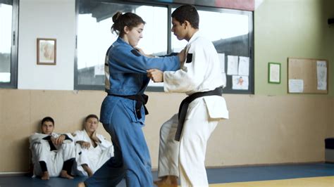 A Man and a Woman Practicing Judo · Free Stock Video