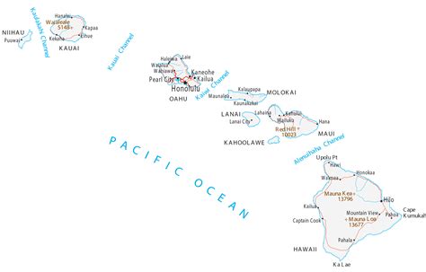 Map of Hawaii - Islands and Cities - GIS Geography