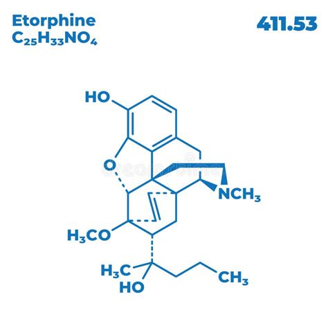 The Illustrations Molecular Structure of Etorphine Stock Vector ...