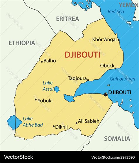 Republic of djibouti - map Royalty Free Vector Image