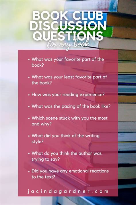 Book Club Discussion Questions For Any Book