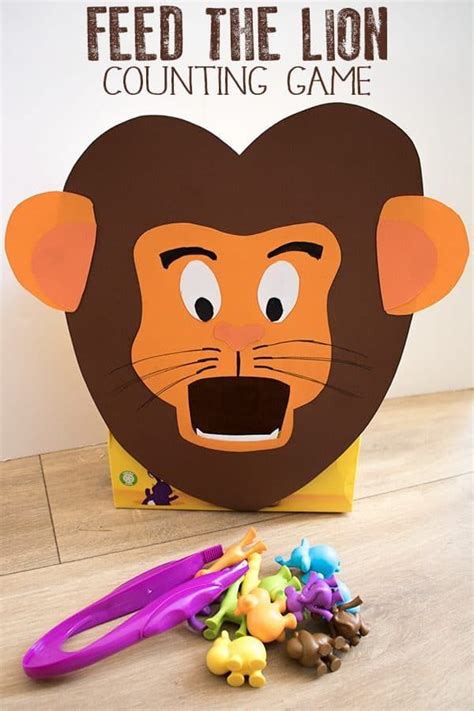 DIY Feed the Lion Counting Game for Toddlers & Preschoolers | Zoo ...