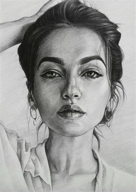 Beautiful portrait drawing by Lika Sunik #art #illustration #draw | Art drawings beautiful ...