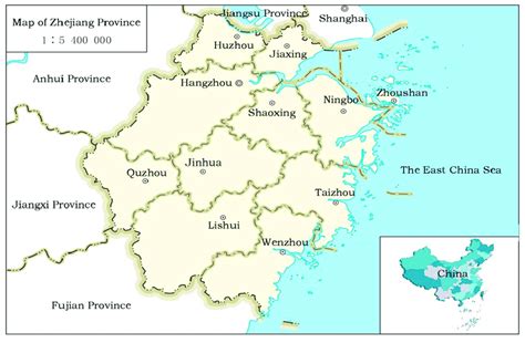 Administrative boundary map of Zhejiang Province (from Zhejiang ...