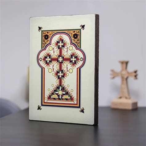 Syriac Cross on Wood 8 X 11 Inches Wall Hanging, Syriac Aramaic ...