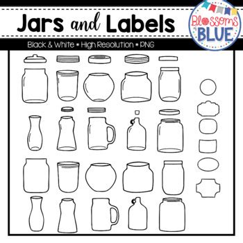 Jars and Labels Clipart by Blue Blossom Designs - Amy Beckstrand