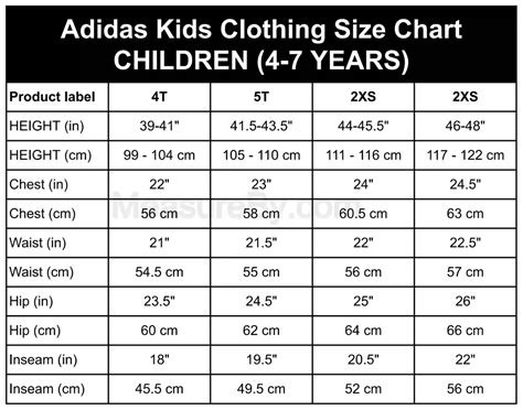 Adidas Clothing Size Charts (Men, Women, Kids)