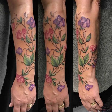 Top 57+ Best Sweet Pea Flower Tattoo Ideas – [2021 Inspiration Guide ...