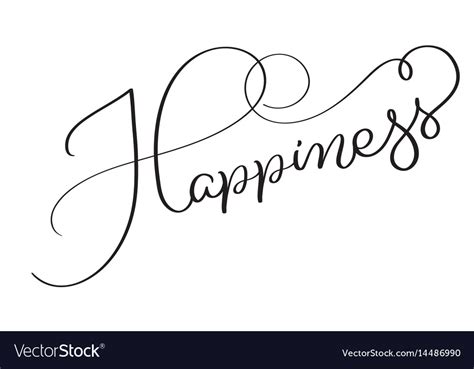 Happiness word on white background hand drawn Vector Image