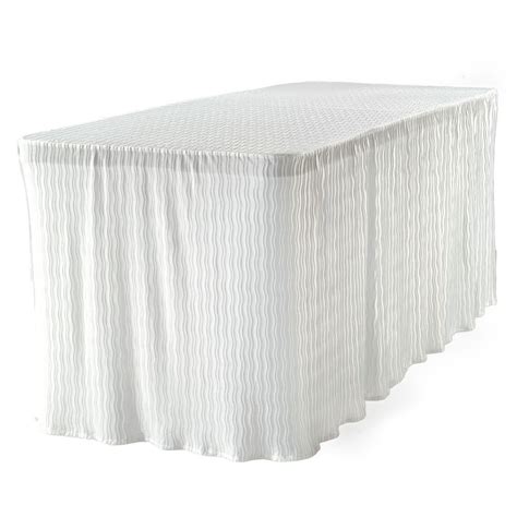 The Folding Table Cloth 6 ft. White Table Cloth Made for Folding Tables-3072WHT - The Home Depot