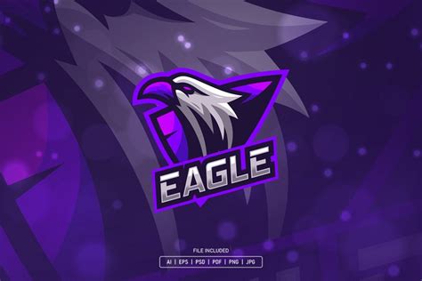 eagle purple mascot logo