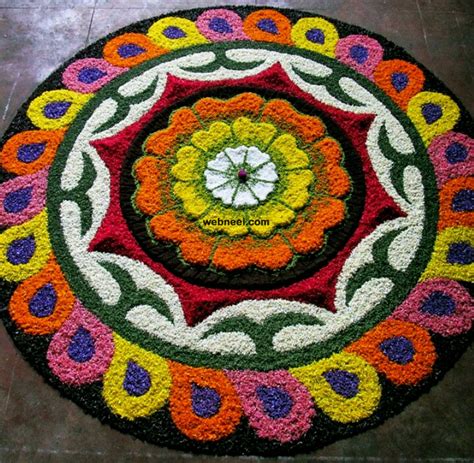 60 Most Beautiful Pookalam Designs for Onam Festival - part 4