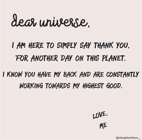 Dear Universe, Thank You