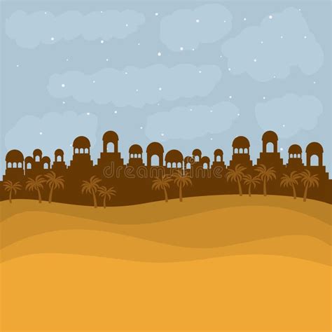 Bethlehem Silhouette and Desert Design Stock Vector - Illustration of peace, spirituality: 78791671