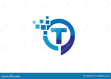 Creative Pixelated T Letter Talk Circle Bubble Logo Design Symbol Vector Illustration Stock ...