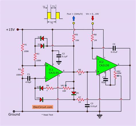 Voltage to Frequency Converter Circuit using CA3130