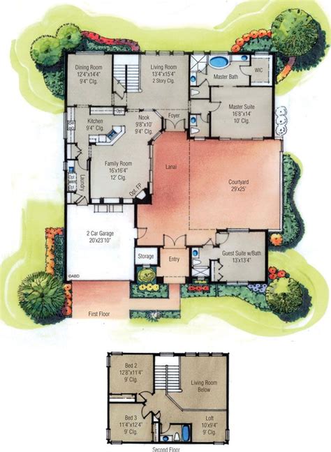 The Courtyard II at Heritage Green - Custom Homes in Orlando, FL | Courtyard house, Beautiful ...