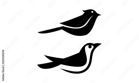 black bird silhouette logo with white background Stock Vector | Adobe Stock