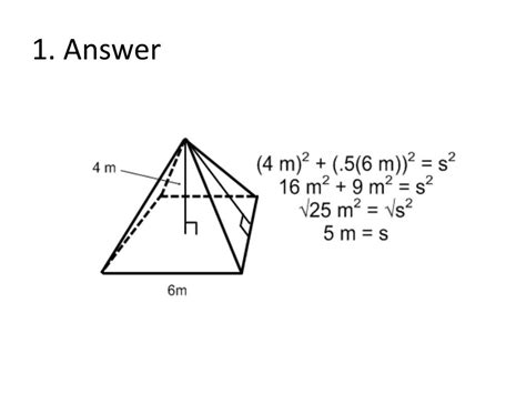 PPT - 1. Find the slant height of the regular pyramid. PowerPoint Presentation - ID:2537308