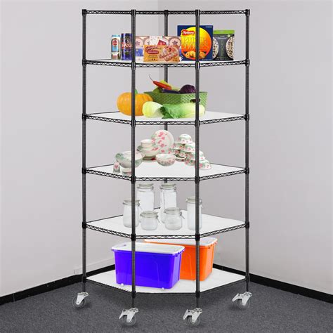 6-Tier Commercial Shelving Heavy Duty Rack Corner Unit Storage Shelf | eBay