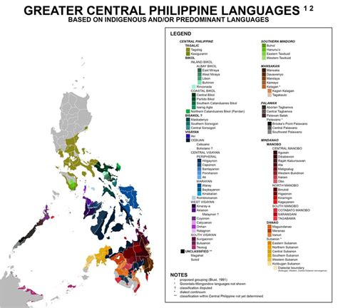 Greater Central Philippine Languages Map : Philippines