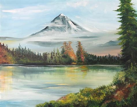 Friday Night - Bob Ross Mountain & Lake! | paint & chill