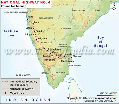 National Highway 4 Driving Directions Map, Thane to Chennai Road Map